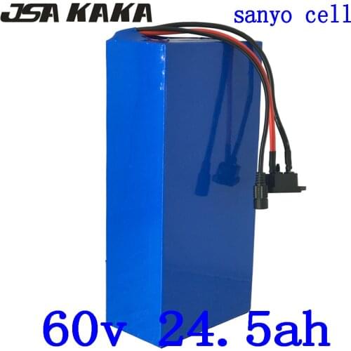 60V Lithium battery 60V 25AH electric bicycle battery 60V 24.5AH lithium ion battery use sanyo cell for 60V 1500W 2000W motor