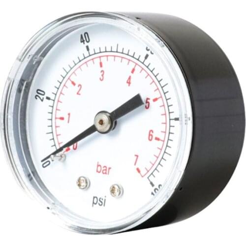 Pressure Gauge 52mm Dial 1/4" BSPT Horizontal 0/15,30,60.100,160,300 PSI & Bar