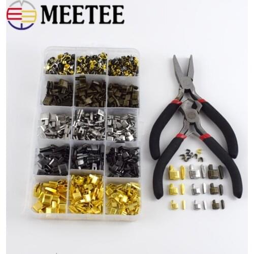 Meetee 1set 3# 5# 8# Nylon Resin Metal Zipper Stopper Open-end Zipper Slider Socket Repair Insert Box Set Tool Replacement Kits