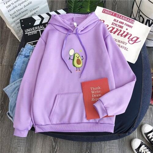 Cute Cartoon Avocado Sweatshirt Hoodie Top Hoody Personality Ladies Sweatshirt Kpop 2020 Clothes Women/men Pullovers Print Full