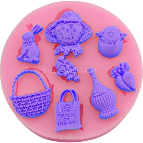 Cartoon DIY Farm Animal Plant Silicone Fondant Soap 3D Cake Mold Cupcake Jelly Candy Chocolate Decoration Baking Tool FQ2987