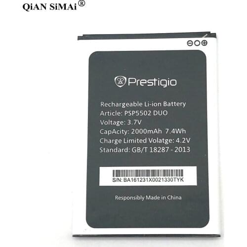 New High Quality 2000mAh battery For Prestigio Muze A5 PSP5502 DUO Wize N3 PSP3507 phone