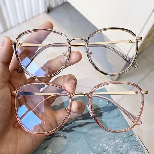 1Pc Retro Anti Blue Ray Computer Glasses Women Round Eye Glass Men Blue Light Blocking Fashion Eyewear Optical Frames