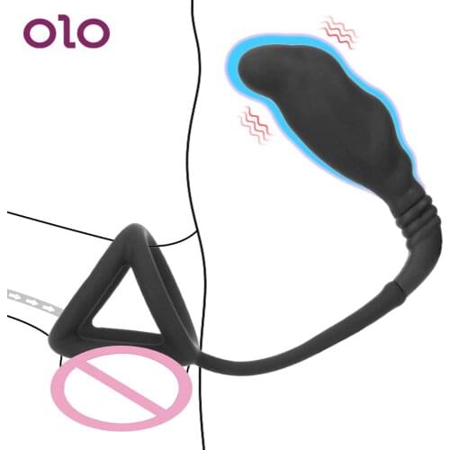 OLO 7 Mode Vibrating Cock Rings Prostate Massager Delay Ejaculation Penis Ring Adult Products Sex Toys For Men