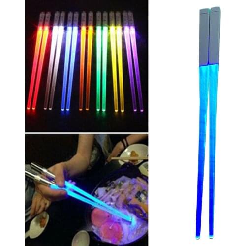 1 Pair of Light Up LED Lightsaber Chopsticks Durable Lightweight Portable BPA Free and Food Safe