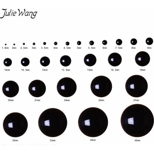 Julie Wang 50pcs Plastic Safety Toy Eyes Black Eyeballs Multi Size For Dolls Making Bear Toys Mask Doll Craft DIY Findings