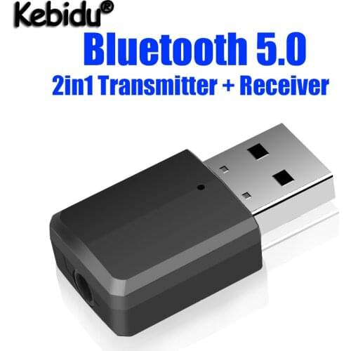Latest 2in1 Bluetooth 5.0 Audio Receiver Transmitter Wireless Adapter Mini 3.5mm AUX Stereo Bluetooth Transmitter For TV PC Car