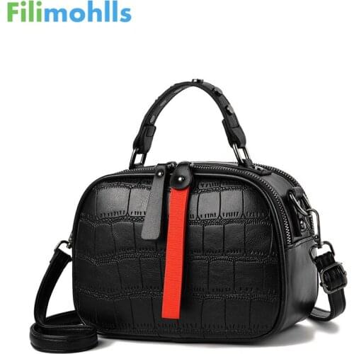 Leisure PU Leather Messenger Women Bag Ladies Shoulder Bags Contrast color Zipper Lattice Crossbody Bags Rivet Handbags