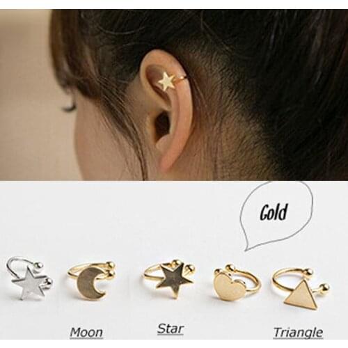 New Arrivals trend No Pierced Non-piercing Pearl Earcuff Ear Star Moon Heart Triangle Clip-on Clip Earrings For Women Jewelry