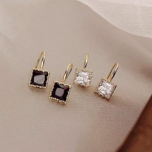 Orea hot fashion jewelry exquisite elegant simple square zircon earrings daily wild earrings for women gift