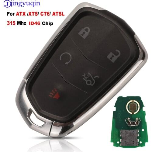 Jingyuqin 315MHZ With ID46 Smart Remote Car Key For Cadillac ATX/XTS/CT6/ATSL Smart Card 5Buttons Frequency