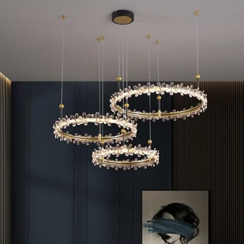 Lights for living room dining room Modern Decoration Crystal Chandelier Creative Flower Pendant Light Fixture Lighting For Home
