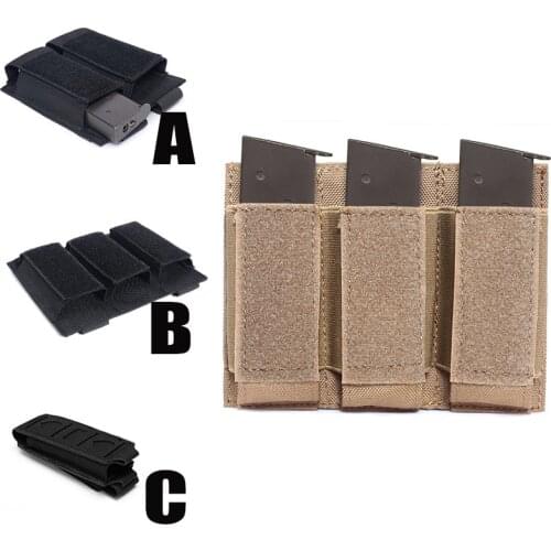 Tactical Molle Triple 9mm Magazine Pouches Military Pistol Clip Small Bag Glock Accessories