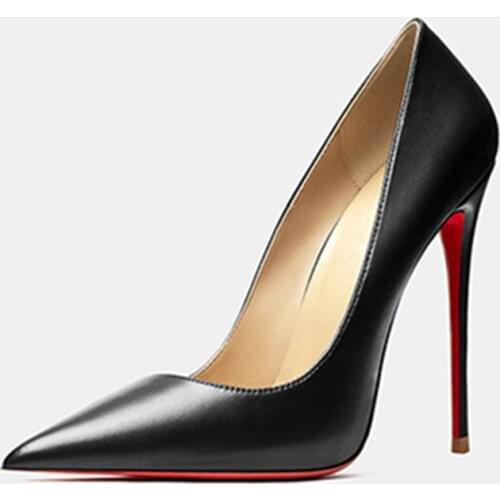 Women Sexy Red Bottom Shoes Black Matte Finish Stilettos Ladies High Heeled Pumps Fashion Evening Dress Shoe Formal Party Heels