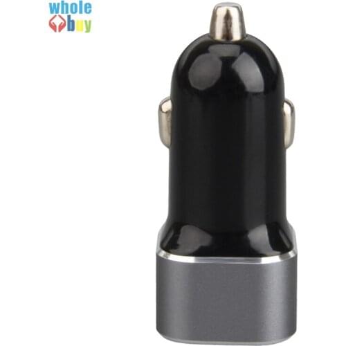 50pcs/lot USB Dual Port Universal Micro Car Charger 2 USB Devices adapter for iphone for samsung for HTC