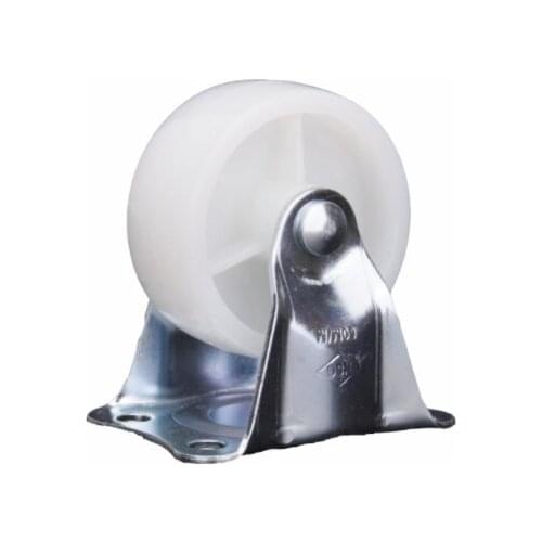 Universal Swivel Casters 1" Furniture Wheel Castor White PP Nylon Dual Roller Wheel For Platform Trolley Chair Fixed Swivel