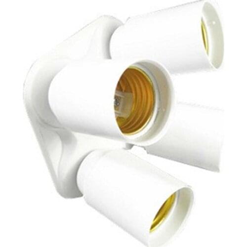 Universal White PBT E26 E27 E40 to 4E27 Studio softbox LED Light Bulb Base Conversion Lamphead Lamp holder Socket