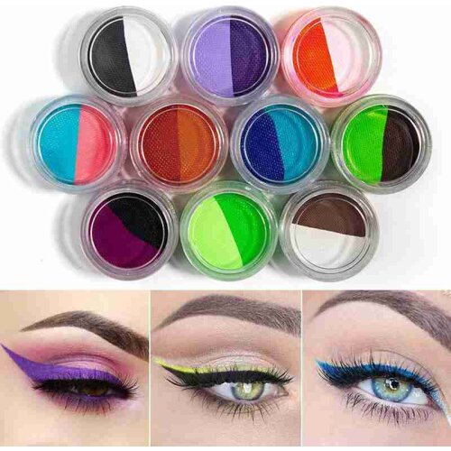 Water Active Two-color Eyeliner Quick-drying and Smooth Body Painting Eye Liner Halloween Stage Makeup Set Makeup Eyeliner Cream