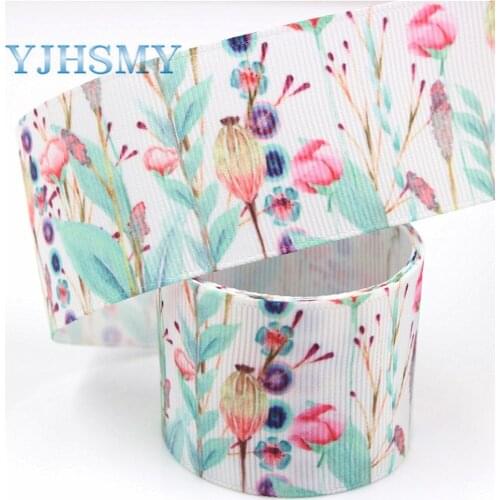 YJHSMY G-18927-1241,10 yards,38 mm Spring flower Ribbons Thermal transfer Printed grosgrain,Clothing accessories,DIY materials