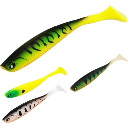 1Pcs Bait T-Tail Soft Bait Fish-Shaped Fake Bait PVC Anti-Bite Seductive Comes With Hook Groove Fishing Gear