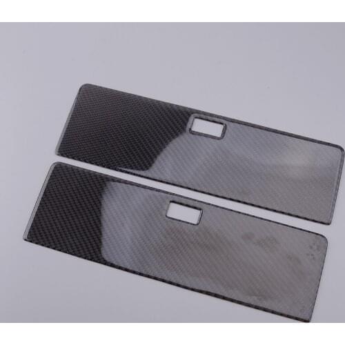 2Pcs Carbon Fiber Car Rear Seat Storage Box Sticker Trim Cover Black Fit for Nissan 350Z 2006 2007 2008 2009 Self adhesive