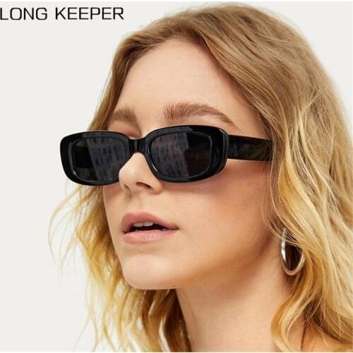 2020 Small Rectangle Sunglasses Women Men Vintage Brand Designer Narrow Square Sun Glasses Female UV400 Leopard Sunglass