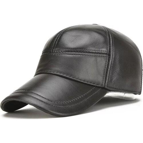 2021 Brand New style Mens Real Cowhide Leather baseball Cap brand Newsboy /Beret Hat winter warm Cowhide cap Cow-25