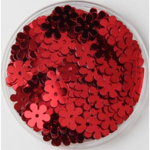 3000pcs/lot 9mm Flat Flower Centre Hole Loose Sequins Sewing Kids DIY Garment ,Wedding Craft,Accessories Red