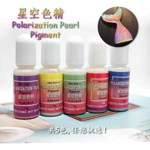5colors New Mermaid Polarization Pearl Resin Dye Pigment for UV Resin Epoxy Jewelry making craft painting