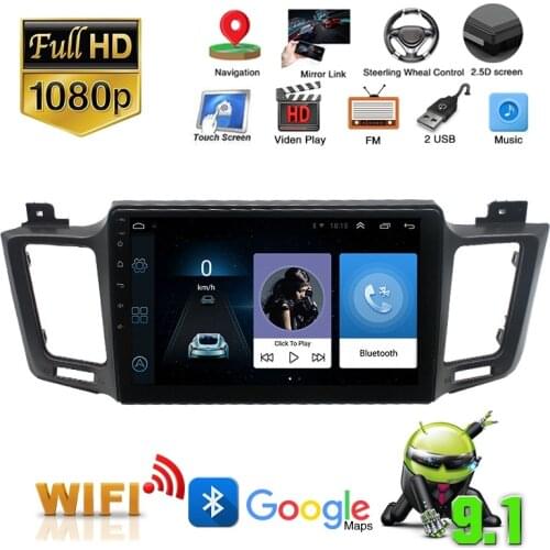 2 Din 10.1" Android 9.1 Car Stereo Radio GPS Navigation Car Multimedia MP5 Player Fit for Toyota RAV4 2013-2017 2GB+32GB