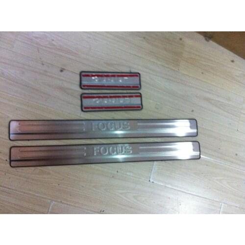 Free shipping stainless steel scuff plate door sill 4pcs/set car accessories For Ford Focus 2009-2011