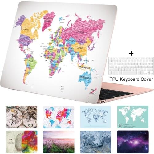 Case for Macbook Pro 13 15 16 Air 13 11 12 Art World Map Print Cover Retina Touch Bar Shell Design Picture A2251 A2289