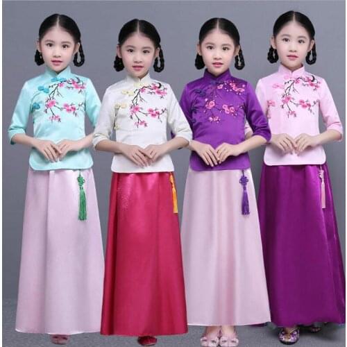 Children Hanfu Clothing Chinese Folk Dance Costume Classic Girl Chinese Traditional Costume Tang Dynasty Cosplay Clothes