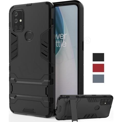 For Oneplus Nord N100 Case Cover TPU Bumper Robot Holder Stand Shockproof Armor Hard Back Phone Case One Plus Nord N100 Case