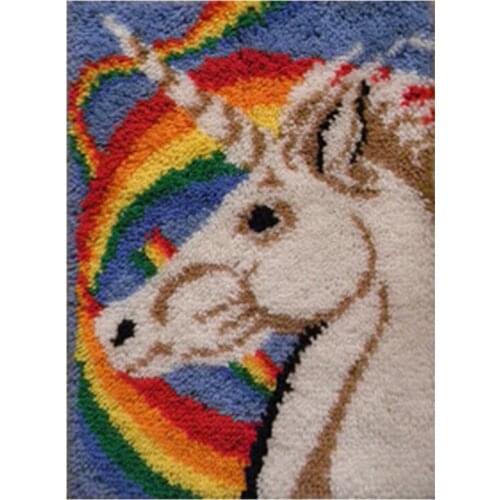 Unicorn needlework carpet embroidery latch hook rug kits carpet embroidery hook button package Foamiran crafts do it yourself