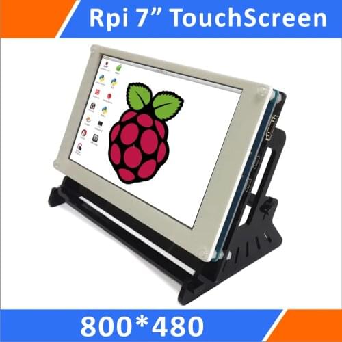 Raspberry Pi 7 Inch 800x480 Pixel IPS Hdmi Input Capacitive TouchScreen Display Lcd with Case