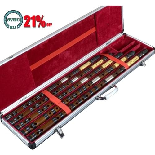 6pcs/Set High Quality Bamboo Flute with Case Traditional Musical Instruments Professional Flutes Chinese Dizi Transverse Flauta