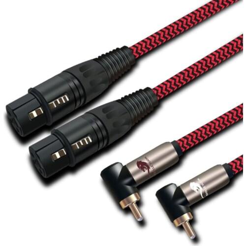 2 XLR Female to 2 RCA Male Audiophile Audio Cable for Mixer Console Amplifier Angle RCA to XLR 3 Pin Cable 1M 2M 3M 5M 8M 15M