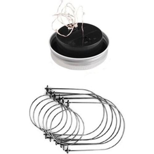 ICOCO Solar Mason Jar Light Waterproof Fairy Hanging Lamp+Steel Hanger Outdoor Landscape Decor Lamp for Holiday Wedding Party