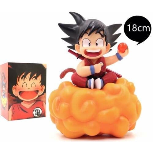 Dragon Ball Z Monkey King Cute Toy PVC Doll Childrens Edition Wukong Sitting on the Cloud Model Collection Anime Doll Toy 18CM