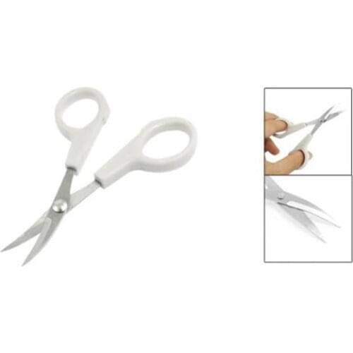 White Handle Curved Tip Needlework Cutter Embroidery Sewing Scissors 4inch for a precise and accurate cut Hands tool