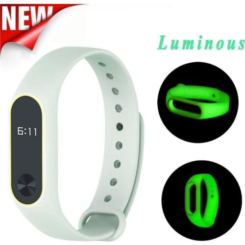Kinganda New Original Luminous Silicon Soft Wrist Strap WristBand Replacement For XIAOMI MI Band 2 Hot 18Mar28