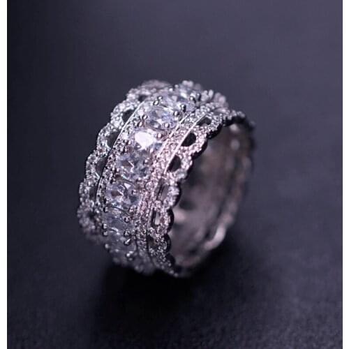 Fashion Luxury Ring For Women Gifts Cubic Zircon Stones Female Wedding Finger Rings Silver Color Women Bridal bijoux 6,7,8 Size