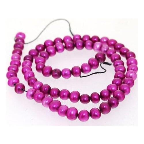 Unique Pearls jewellery Store,5mm Purple Freshwater Pearl Loose Beads One Full Strand DIY Pearl Necklace Material,LS3-04