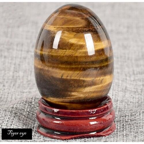 1PCS 45x30mm Undrilled Natural Tiger Eye Jade Egg Massager Stone Yoni Eggs For Kegel Exercise Ben Wa Sphere Vaginal Balls