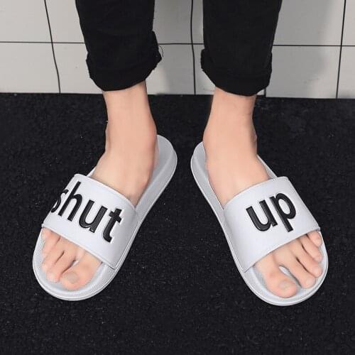 XIXIYIPIN Fashion Letter Bathroom Men Slippers Unisex Plus Size 35-46 Platform Indoor Lovers Slippers for Woman Outdoor Shoes