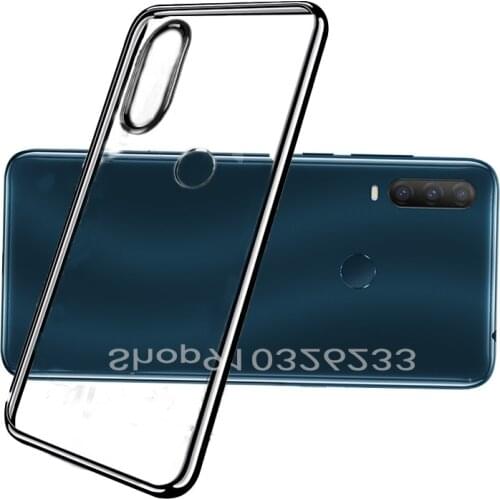 For TCL A1 Alpha 20 Case Transparent Slim Soft Silicone Plating Bumper Cover