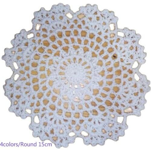 New Round DIY cotton placemat cup coaster mug holder dining kitchen drink table place mat cloth lace Crochet Christmas doily pad