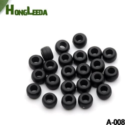 Wholesale 200pcs/lot black plastic beads round bells 9*6mm 4mm hole for bungee cords strings free shipping A-008