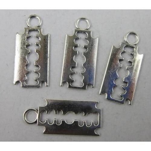 100pcs Fashion Jewelry Lovely Razor blade Charms pendants Bracelet Fitting Making 24x11mm Fast shipping